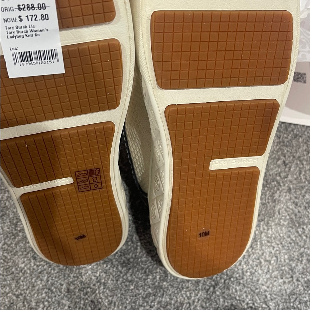 Tory Burch Cream and Black Sneakers(box is  little broken ) - Picture 10 of 16